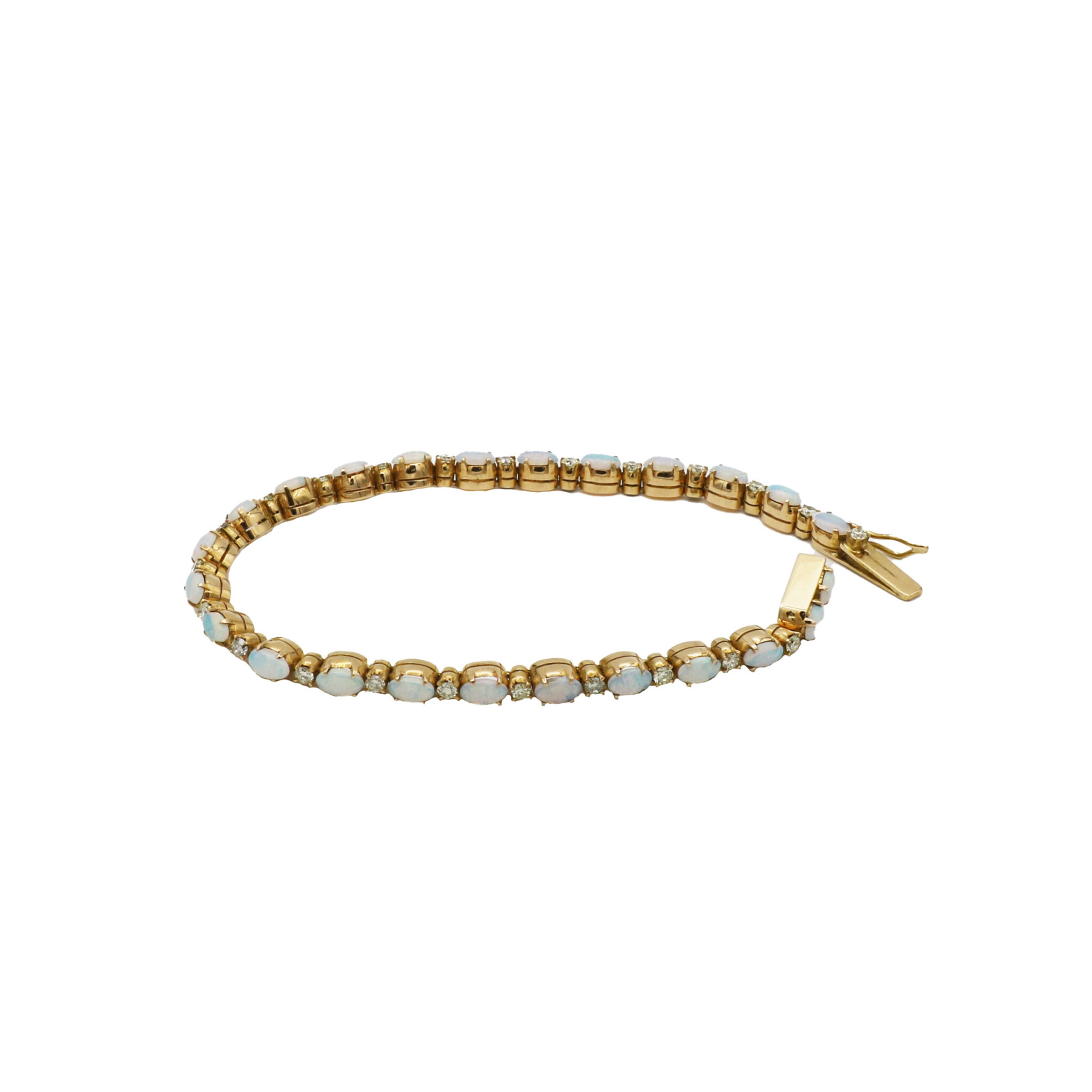 Opal Armband Gelbgold 750 / 18K mit ca. 0,9ct Diamanten - Bild 6