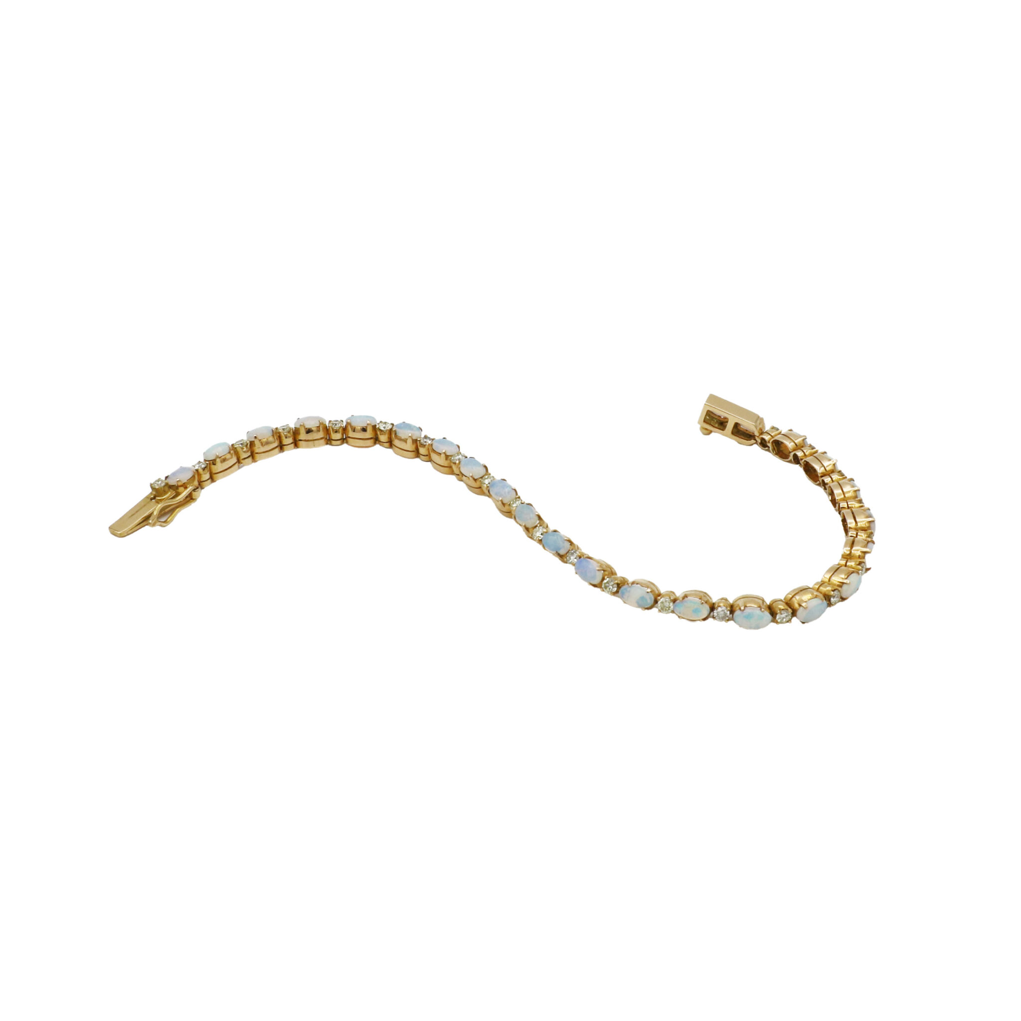 Opal Armband Gelbgold 750 / 18K mit ca. 0,9ct Diamanten - Bild 3