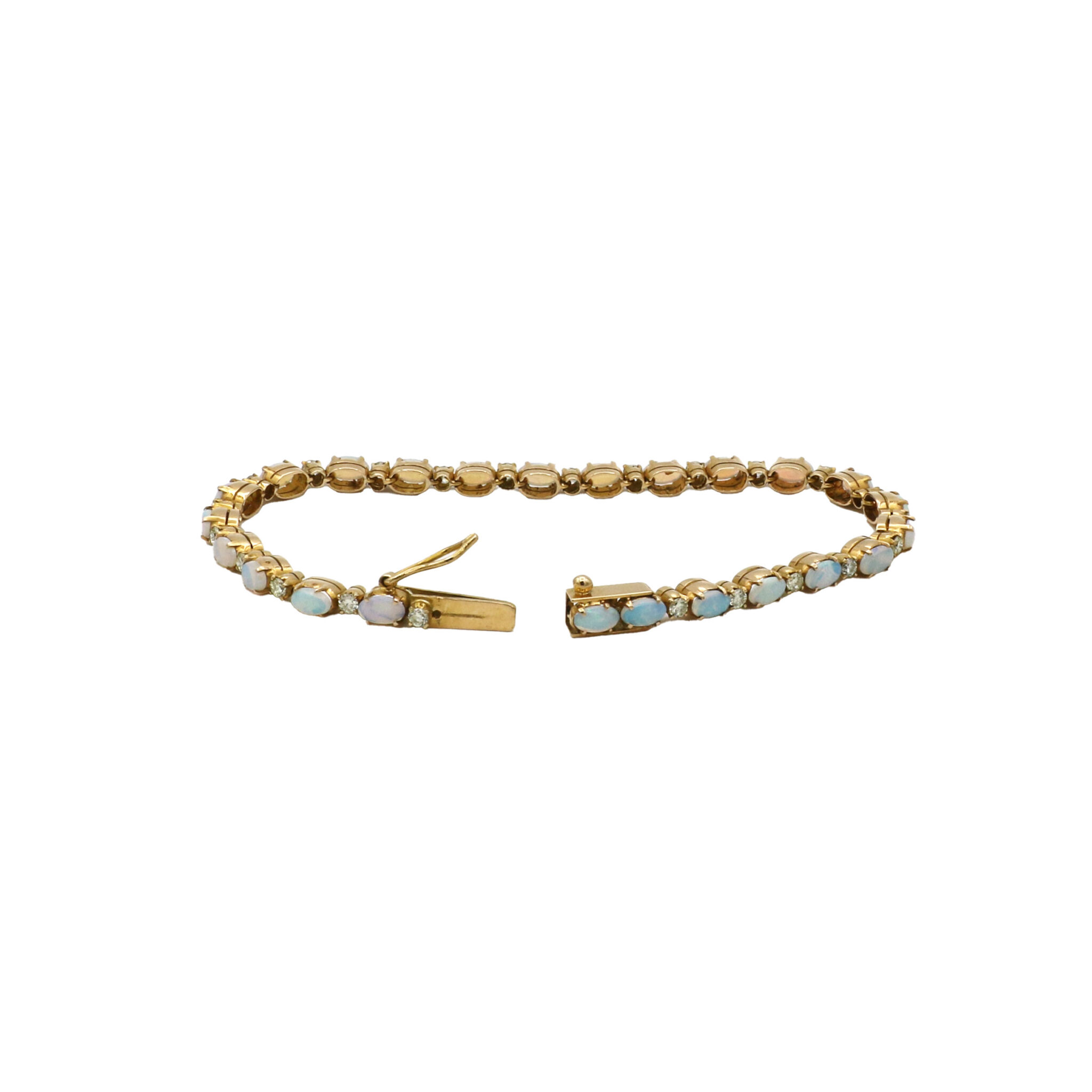 Opal Armband Gelbgold 750 / 18K mit ca. 0,9ct Diamanten - Bild 2