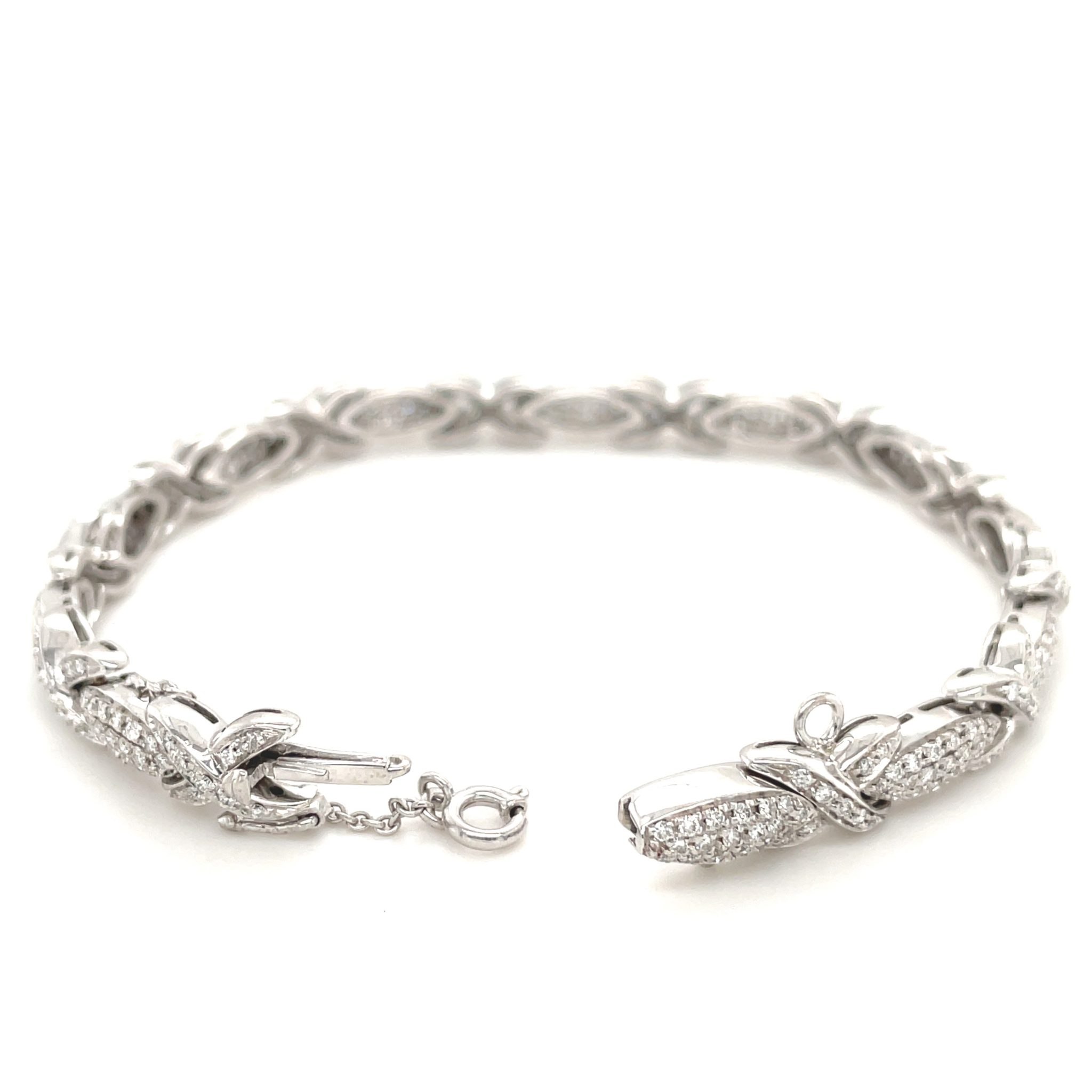 Diamant Armband 19 cm ca. 3,14 ct Brillanten Weißgold 750/ 18K - Bild 3