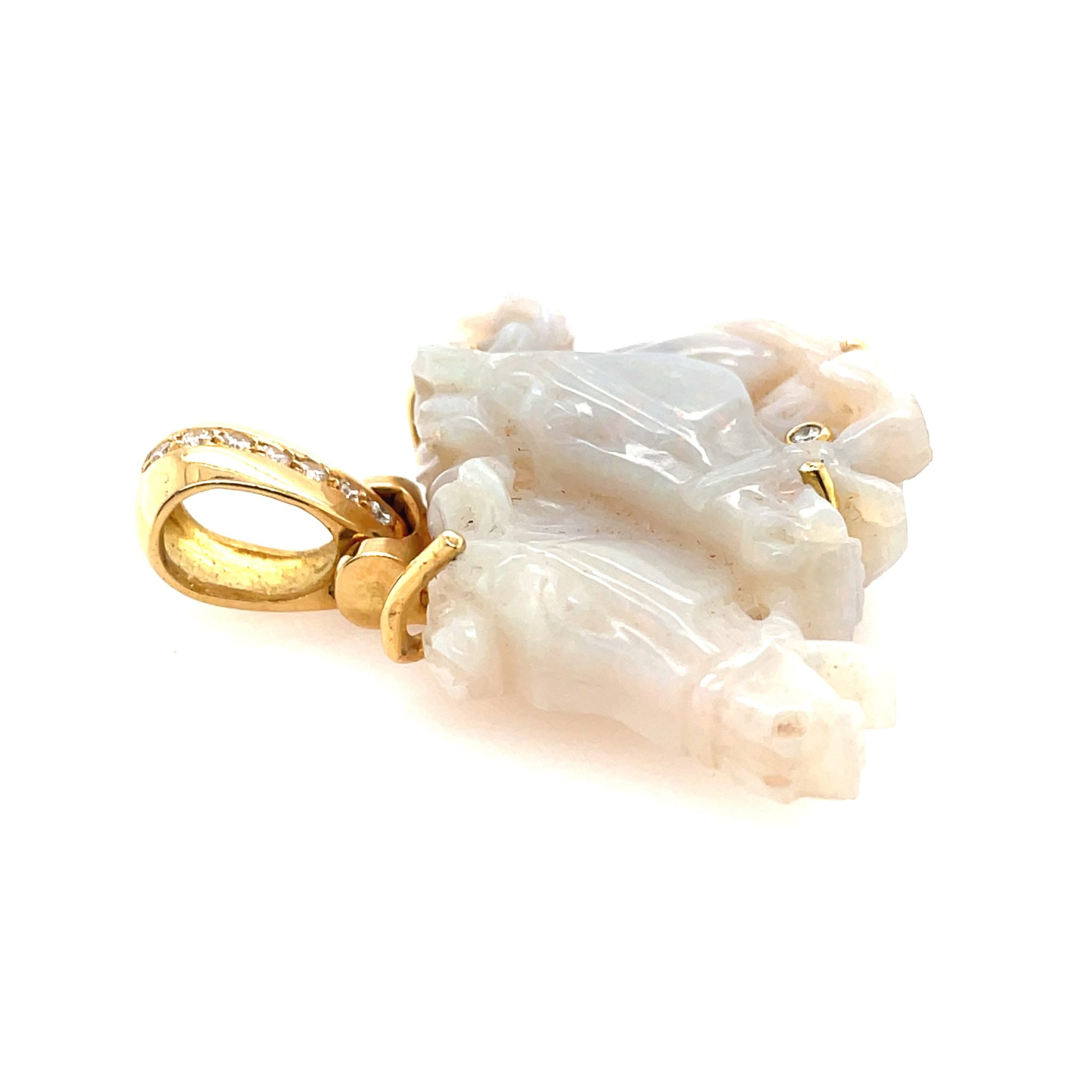 Opal „Pferde“ Anhänger ca. 0,20 ct Brillanten Gelbgold 750/ 18K - Bild 3