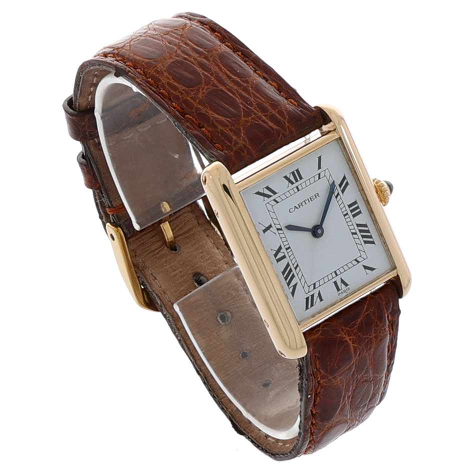 Cartier Tank Louis Cartier Ref. 78086 Gold 18K Emaille Zifferblatt ca. 1980 Handaufzug - Bild 3
