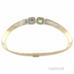 Collier 38cm Gelbgold 750 / 18K mit Diamanten Smaragd Saphir - Bild 2 Vorschau