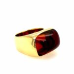 Granat Ring Gr. 51 Gelbgold 750/ 18K - Bild 3 Vorschau