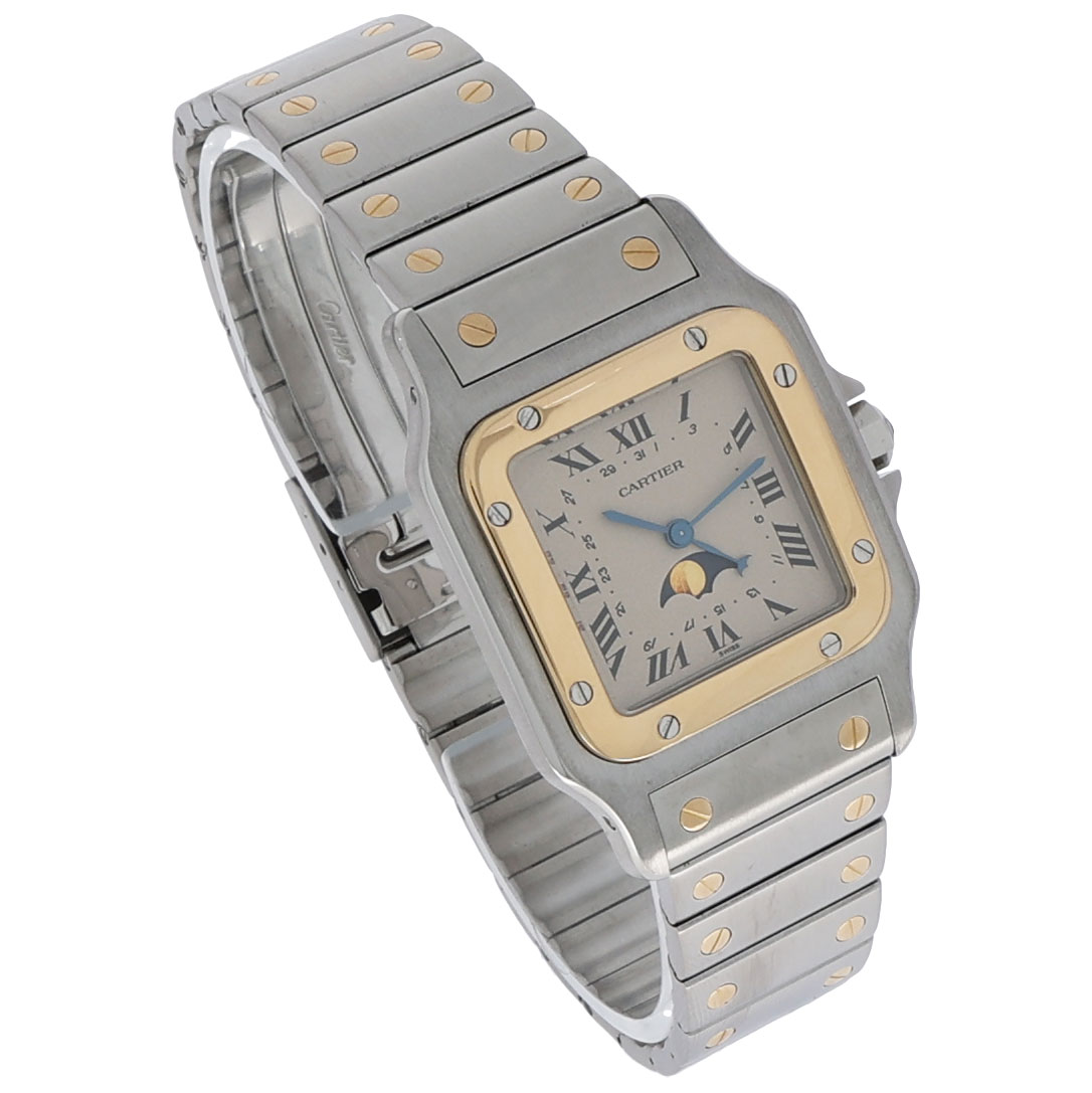 Cartier Santos Galbée Ref 119901 Steel/Gold Moonphase Quarz ca. 1990 - Bild 3