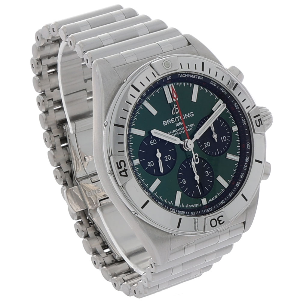 Breitling Chronomat 42 B01 42 Ref. AB0134 grünes Zifferblatt mit Box ca. 2022 - Bild 3