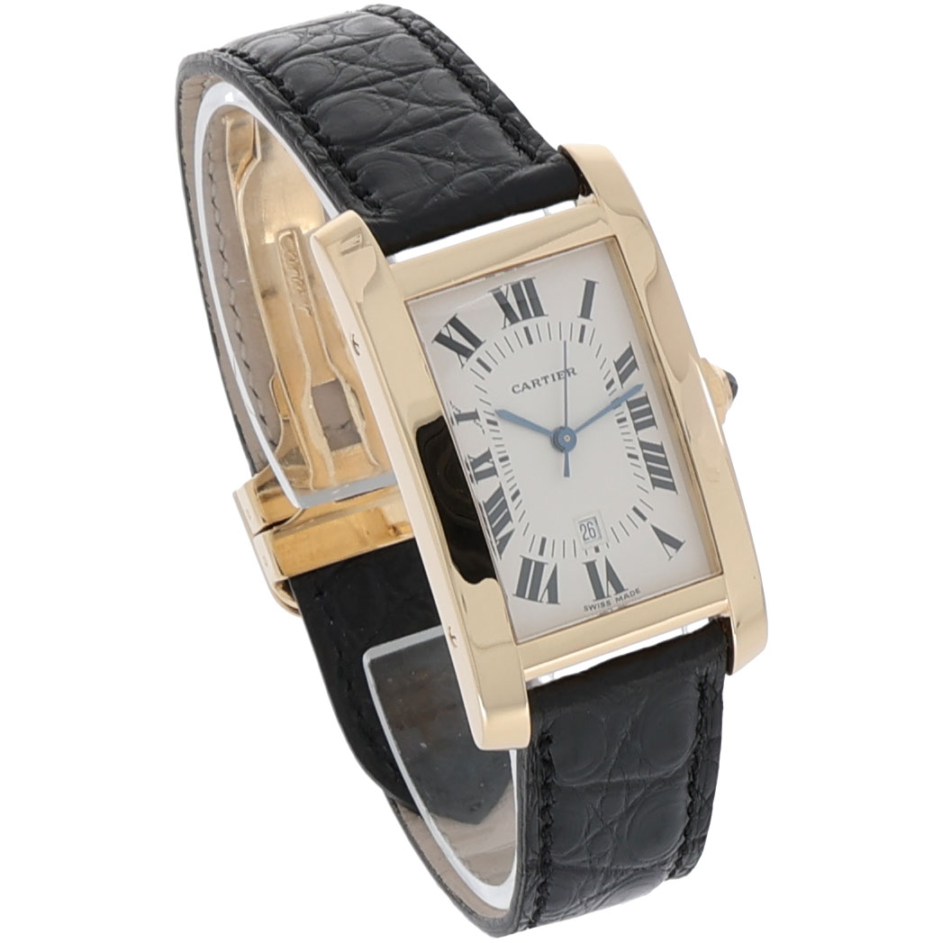 Cartier Tank Américaine Mid Size Ref. 8172984 Gold 18K mit Faltschließe ca. 2000 - Bild 3