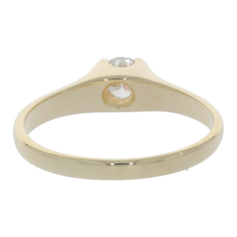 Solitärring Gr.58 Gelbgold 585 / 14K mit 0,35ct Diamant - Bild 3