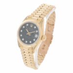 Rolex Lady-Datejust 26 Ref. 69178 Gold 18K Black Diamaond Dial President ca.1988 - Bild 2 Vorschau