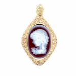 Karneol Gemme Anhänger ca.0,85ct Brillanten Gelbgold 585/14K - Bild 3 Vorschau