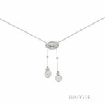Art Deco Collier Weißgold 750 / 18K mit 0,7ct Altschliff Diamanten Vorschau