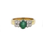 Diamant Smaragd Ring Gelbgold 750/18K. ca. 0,40ct. Vorschau