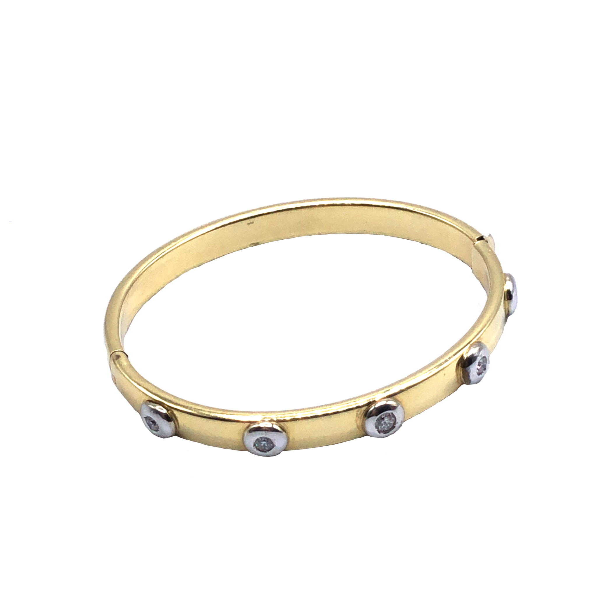 Diamanten Armreif 18 cm ca. 0,25 ct Brillanten Bicolor 585/ 14K - Bild 2