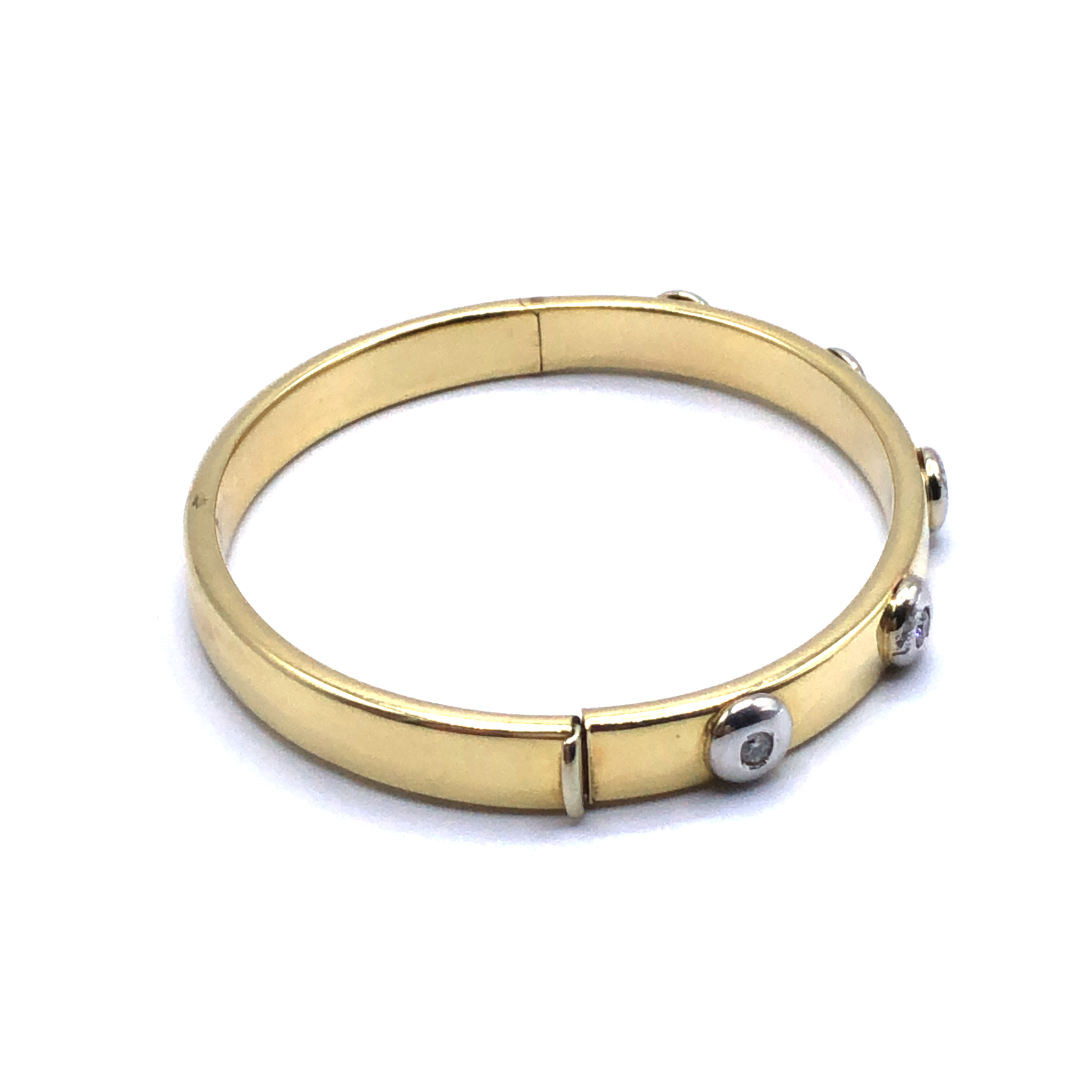 Diamanten Armreif 18 cm ca. 0,25 ct Brillanten Bicolor 585/ 14K - Bild 4