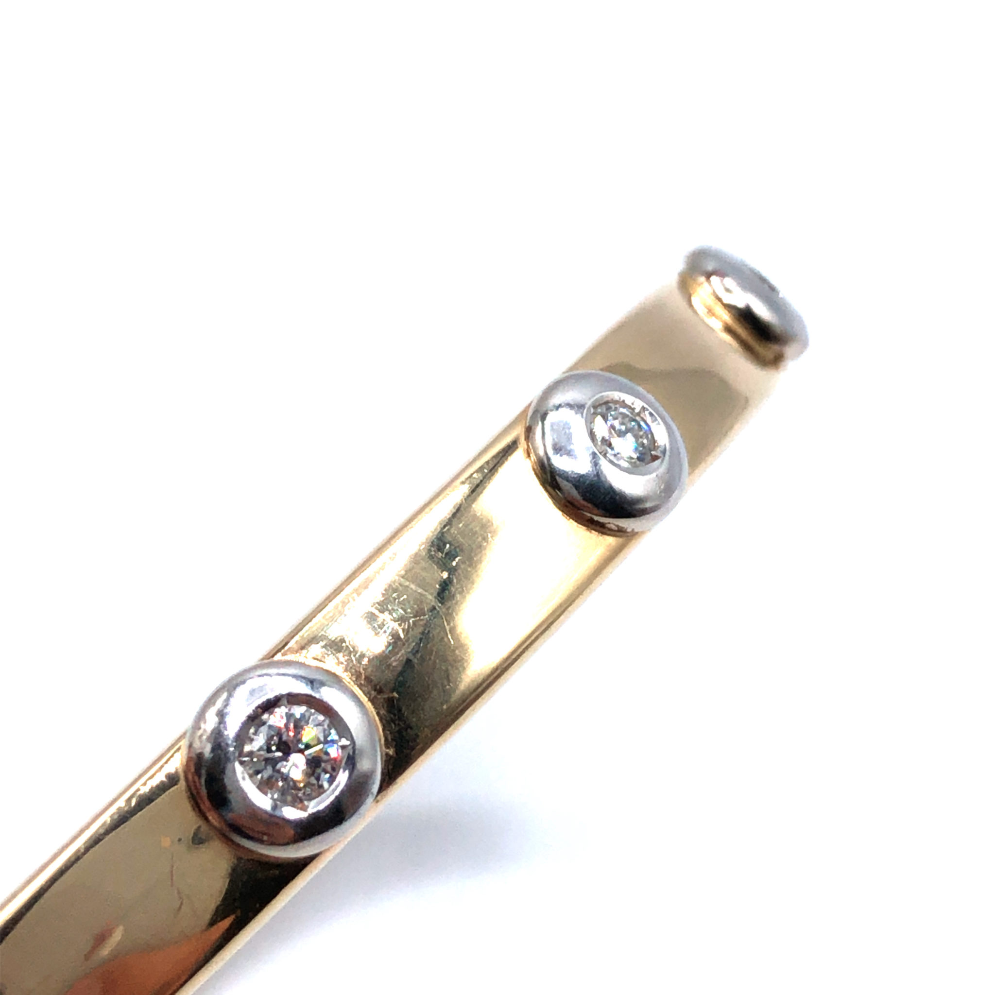 Diamanten Armreif 18 cm ca. 0,25 ct Brillanten Bicolor 585/ 14K - Bild 5