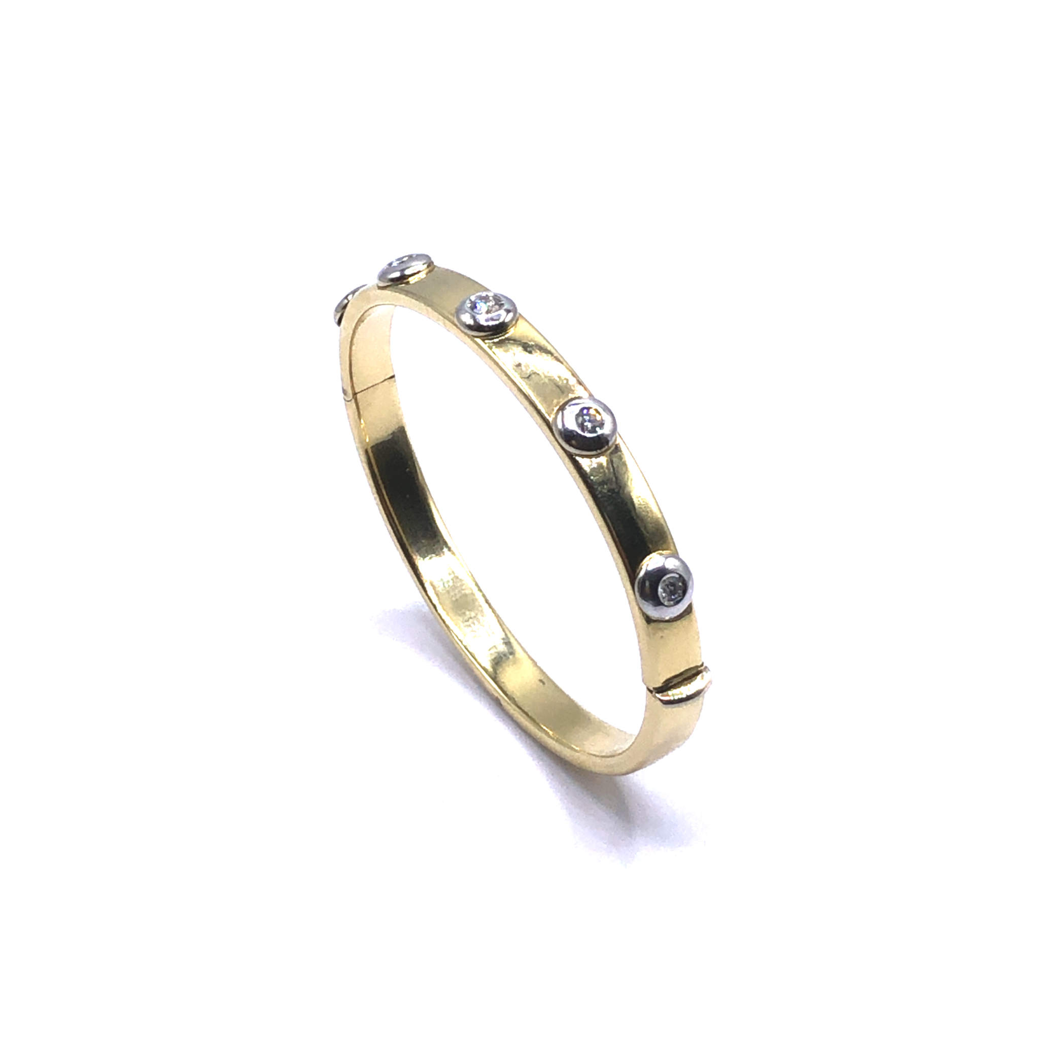 Diamanten Armreif 18 cm ca. 0,25 ct Brillanten Bicolor 585/ 14K - Bild 6