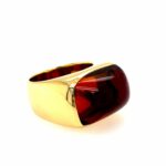 Granat Ring Gr. 51 Gelbgold 750/ 18K - Bild 4 Vorschau