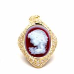 Karneol Gemme Anhänger ca.0,85ct Brillanten Gelbgold 585/14K - Bild 4 Vorschau