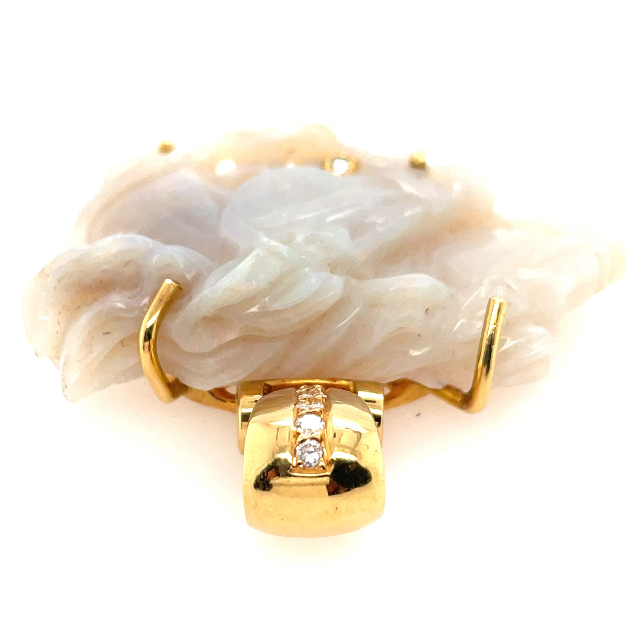 Opal „Pferde“ Anhänger ca. 0,20 ct Brillanten Gelbgold 750/ 18K - Bild 5