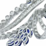 Vourakis Brosche Platin 950 mit 8,6ct Diamanten und 6,8ct Saphiren - Bild 3 Vorschau