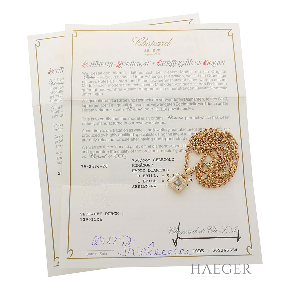 Chopard Happy Diamonds Collier Gelbgold 750 / 18K mit Diamanten - Bild 2