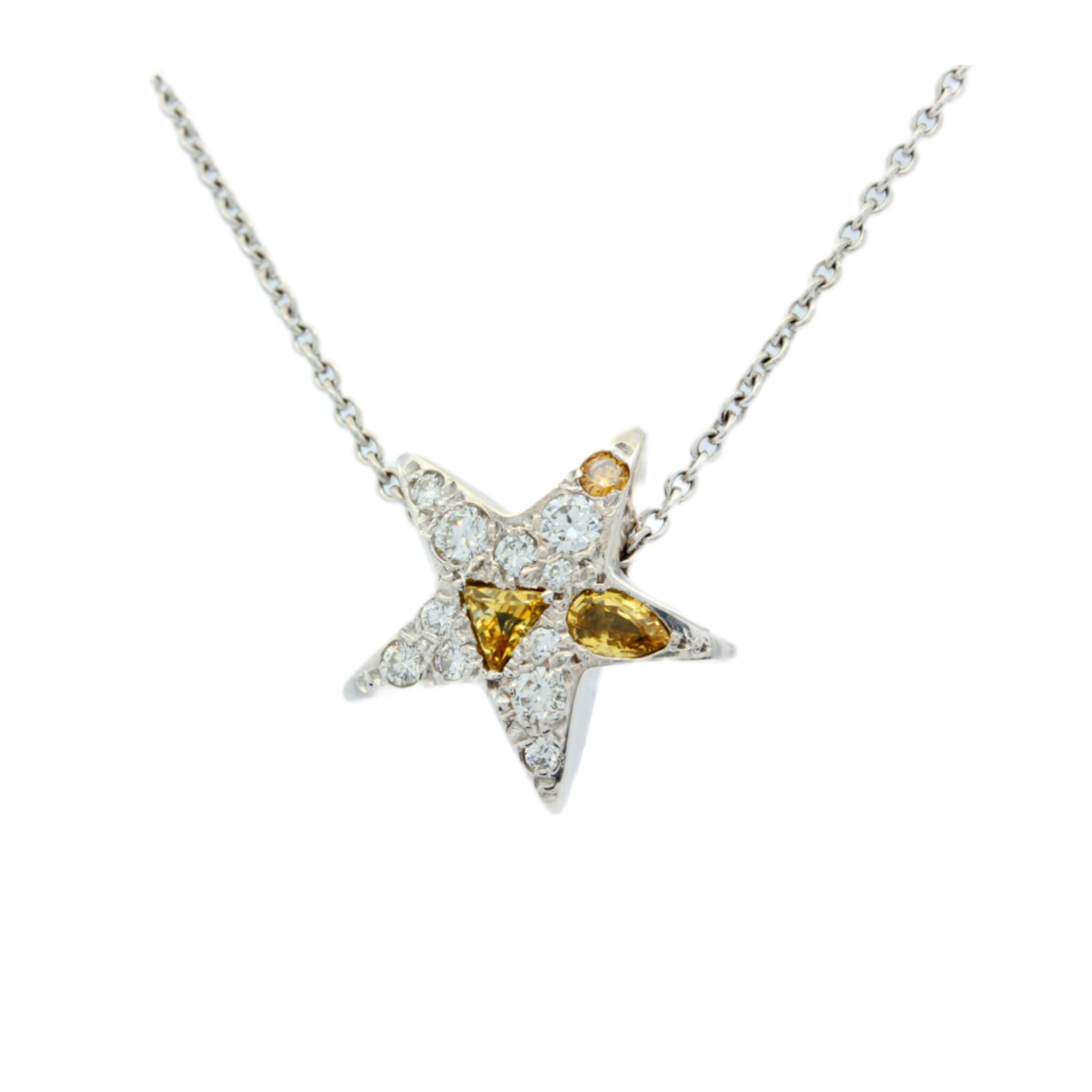 Pomellato Sternanhänger Collier Weißgold 750 / 18K mit Diamanten