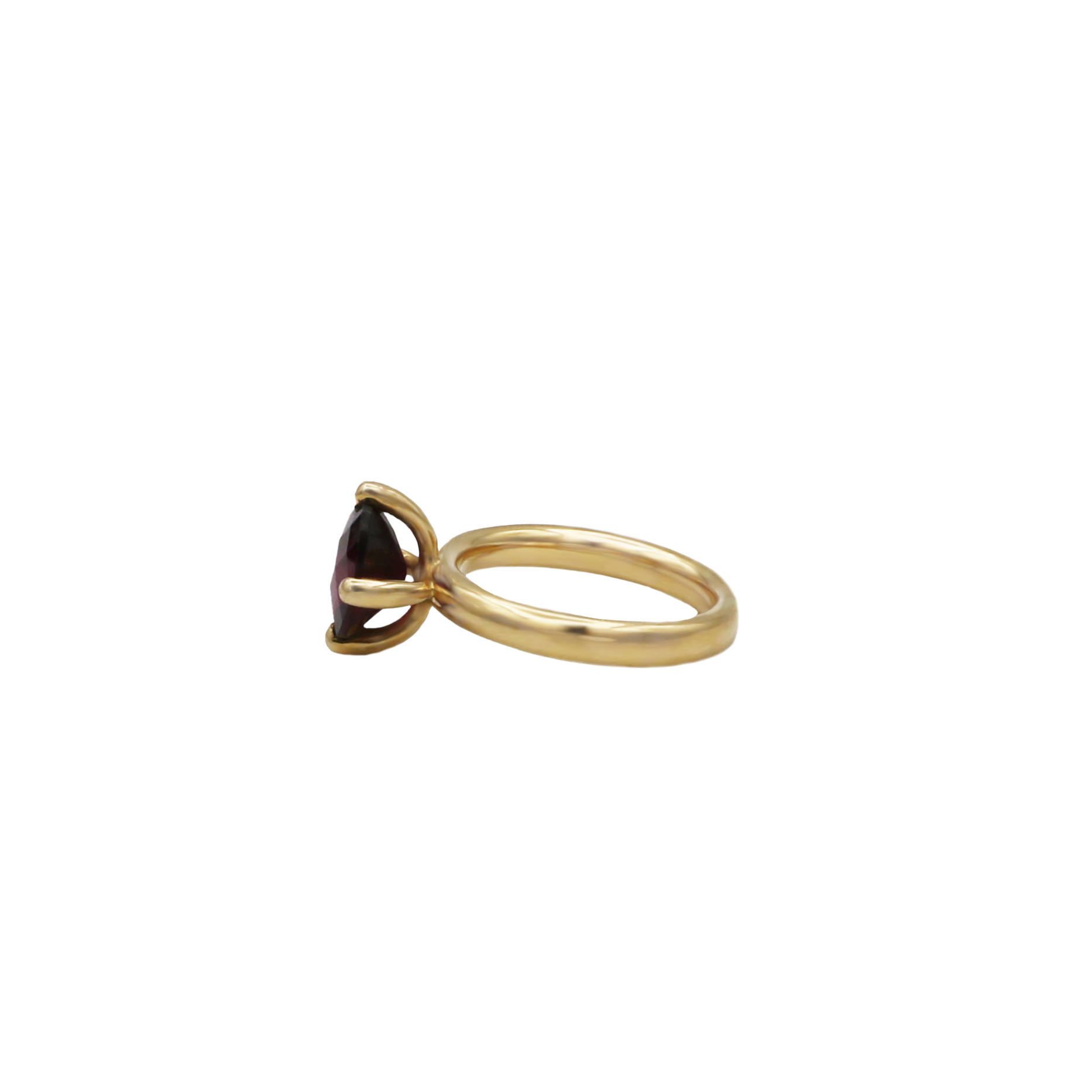 Solitärring Gr.60 Gelbgold 750 / 18K mit einem Granat - Bild 2