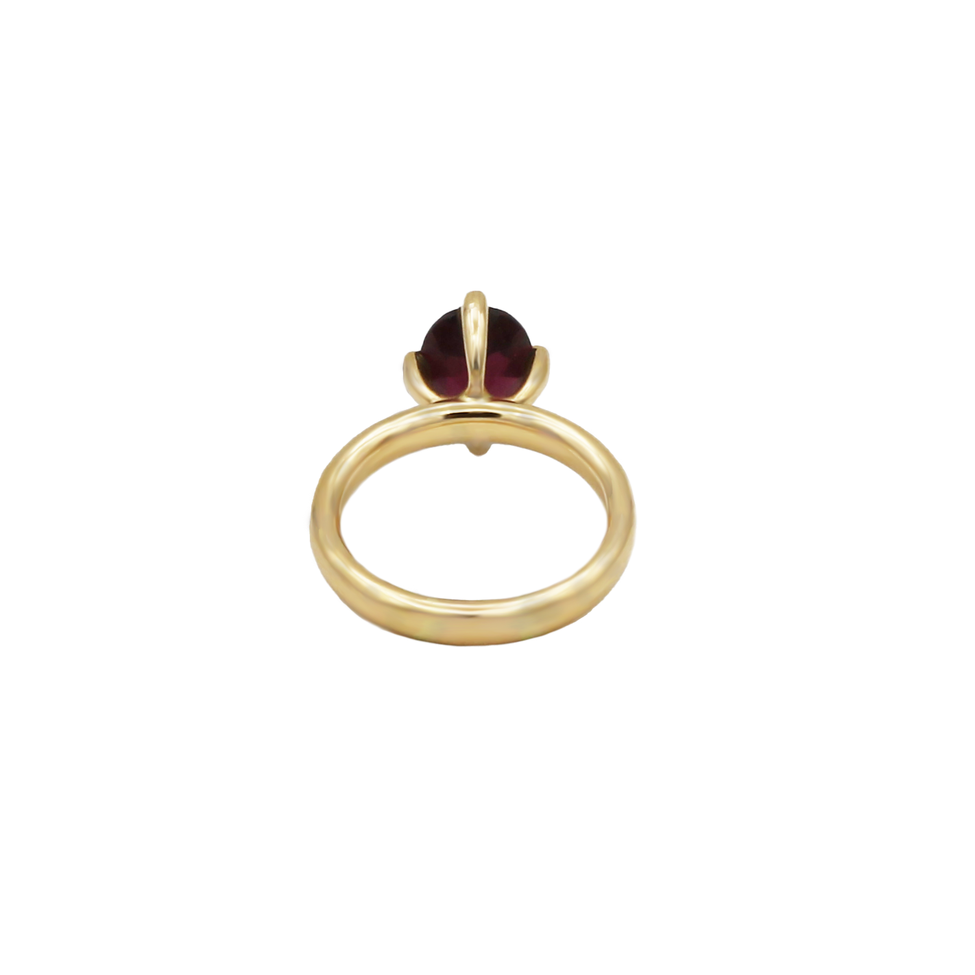 Solitärring Gr.60 Gelbgold 750 / 18K mit einem Granat - Bild 4