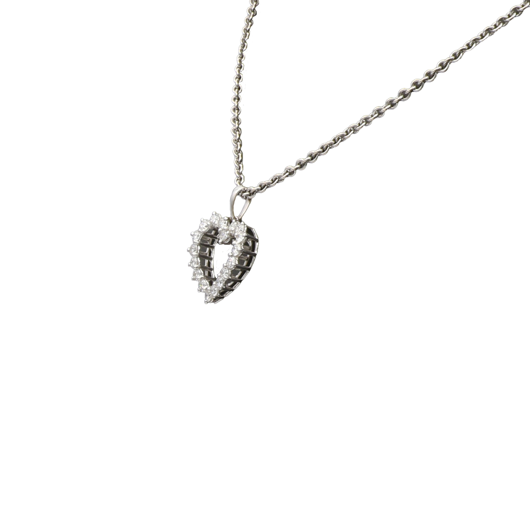 Herz Anhänger Weißgold 750 / 18K mit 0,9ct Brillanten - Bild 2
