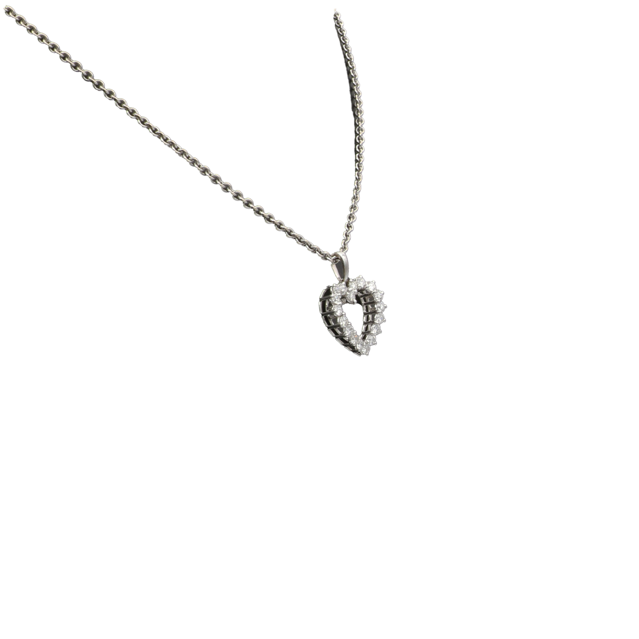 Herz Anhänger Weißgold 750 / 18K mit 0,9ct Brillanten - Bild 3
