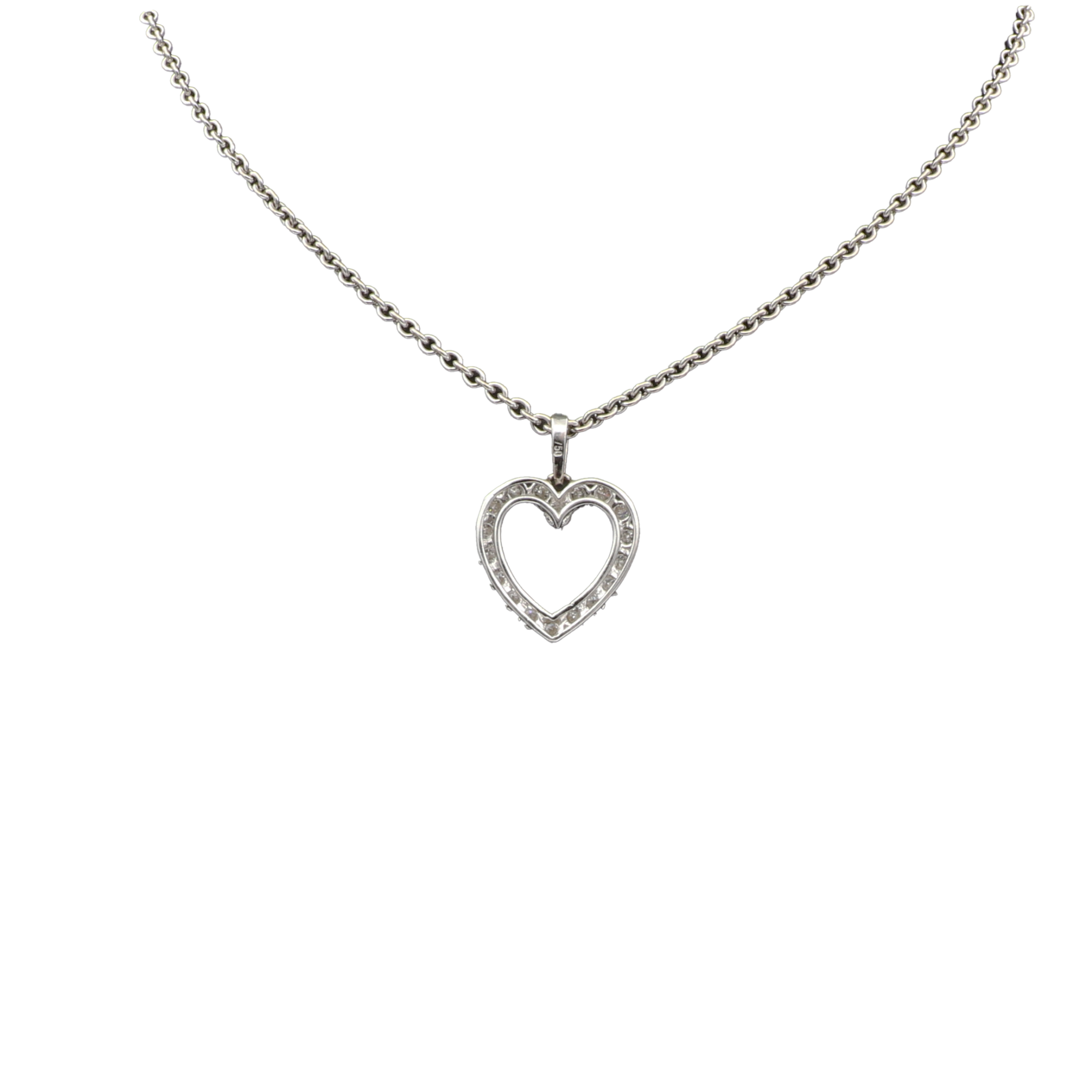 Herz Anhänger Weißgold 750 / 18K mit 0,9ct Brillanten - Bild 4