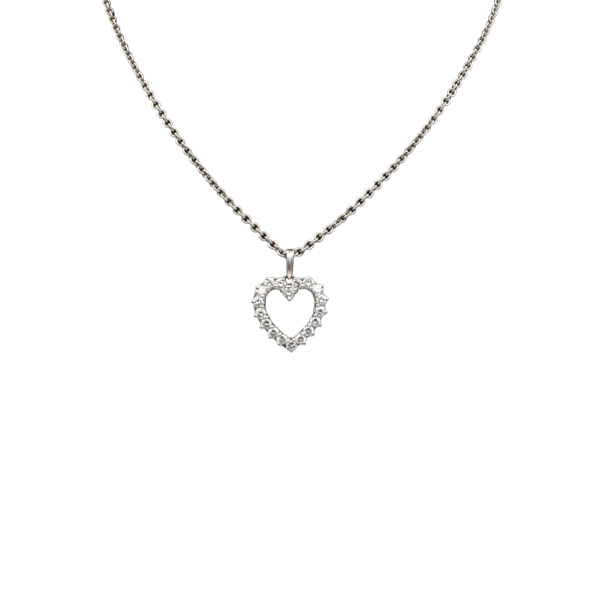 Herz Anhänger Weißgold 750 / 18K mit 0,9ct Brillanten