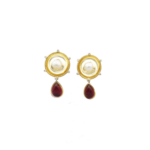 Ohrclips Gelbgold 750 / 18K mit 0,2ct Diamanten ,Turmalin Tropfen und Perlen Vorschau