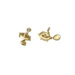 Ohrclips Gelbgold 750 / 18K mit 0,2ct Diamanten ,Turmalin Tropfen und Perlen - Bild 7 Vorschau