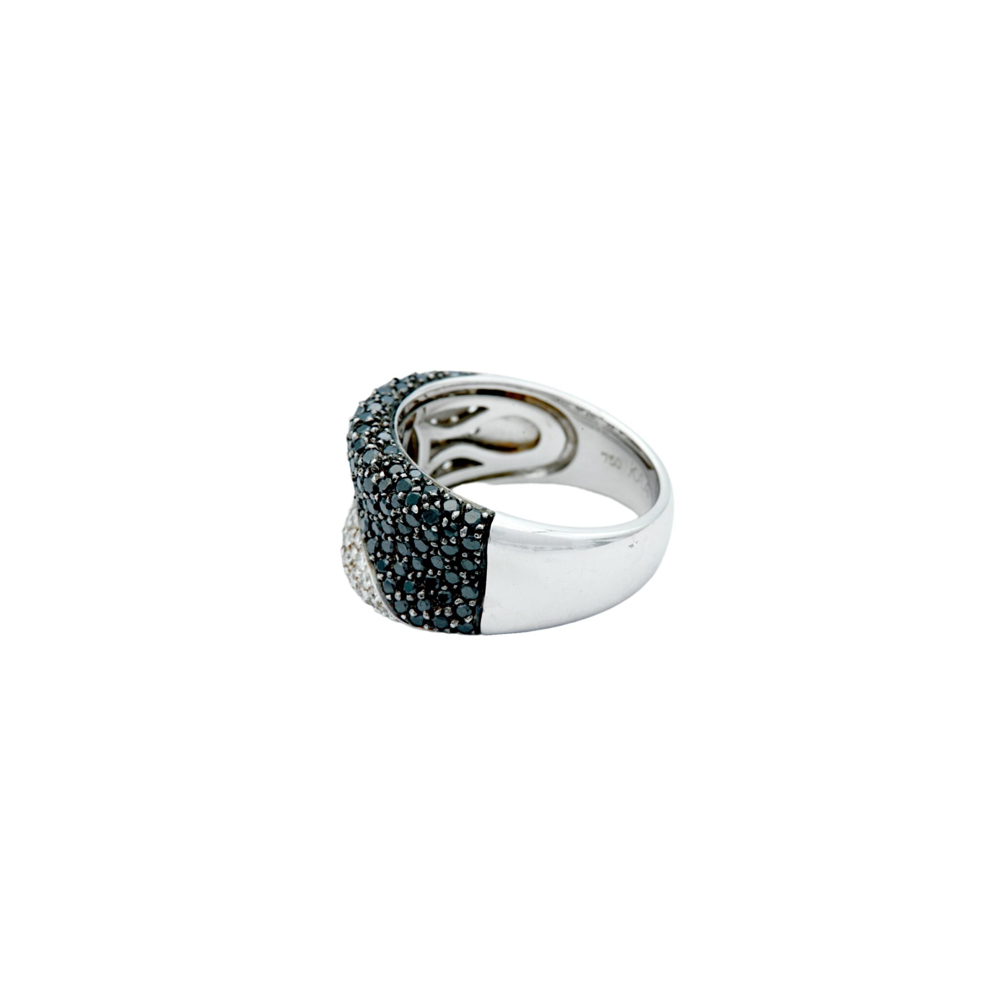 Black & White Diamant Ring Weißgold 750/18K. Gr. 52 - Bild 2