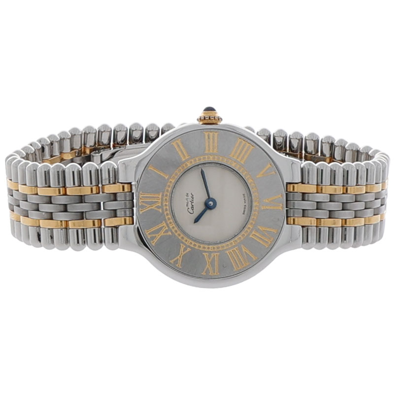 Cartier 21 Must de Cartier Ref. 125000P 28mm Stahl/Gold Quarz ca. 2000 - Bild 4