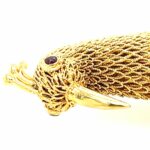 „Pfau“ Brosche mit Türkisen Gelbgold 585/ 14K - Bild 7 Vorschau
