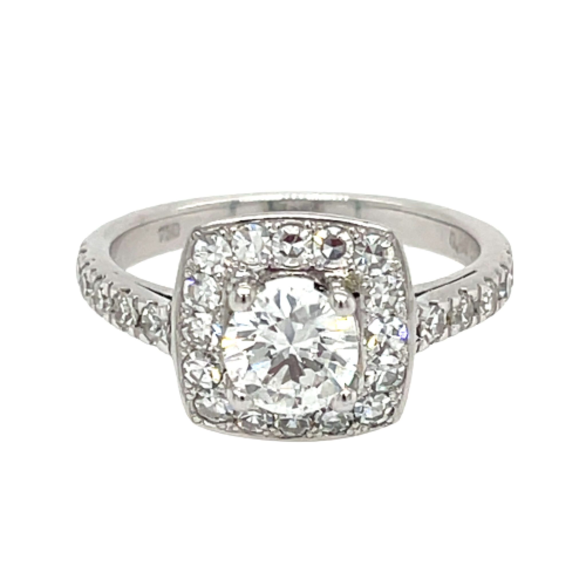 Entourage Ring Gr.58 0,90ct Diamant Weißgold 750/ 18K HRD Zertifikat