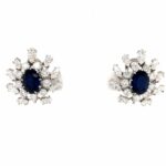 Saphir Ohrclips ca. 5,14 ct Diamanten Weißgold 750/ 18K Vorschau