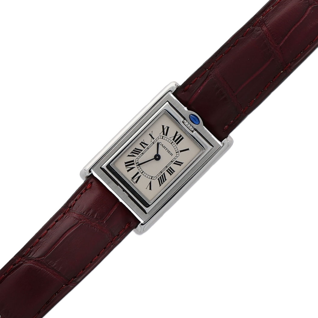 Cartier Tank Basculante Reversible Ref. 2405 Steel 24×35 Saphire ca. 2000 Top - Bild 4