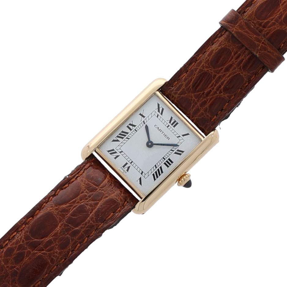 Cartier Tank Louis Cartier Ref. 78086 Gold 18K Emaille Zifferblatt ca. 1980 Handaufzug - Bild 4