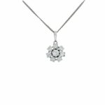 „Blütenform“ Anhänger Weißgold 585 / 14K mit ca. 0,75ct Diamanten Vorschau