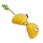 Faberge Anhänger Gelbgold 750 / 18K Emailliert mit Diamanten mit Box +Zertifikat - Bild 3 Vorschau