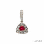 Anhänger Weißgold 750 / 18K mit ca. 0,95 ct Rubin und ca. 0,28 ct Diamanten Vorschau