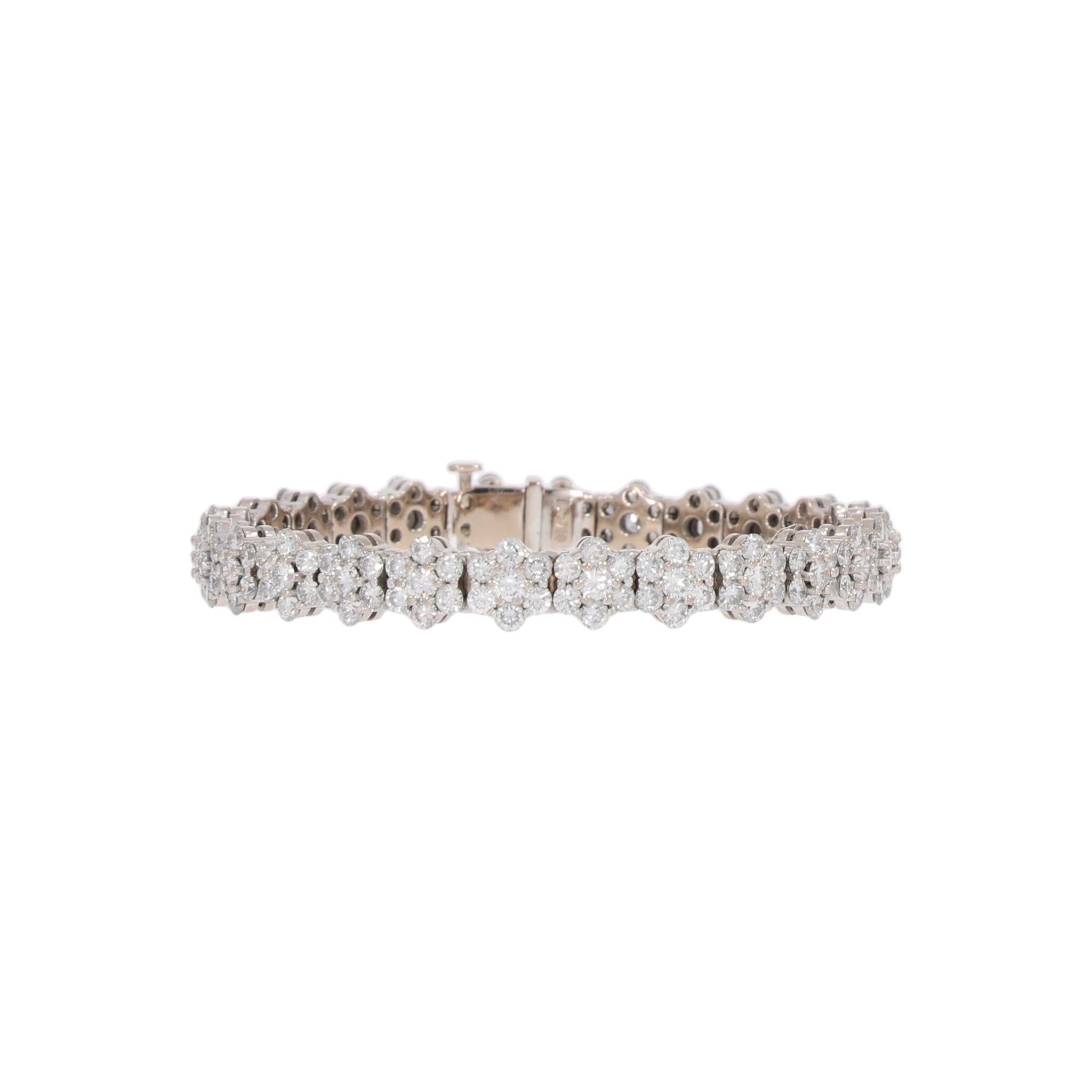 Armband in Blütenoptik mit ca. 6ct Diamanten Weißgold 750 / 18K - Bild 2