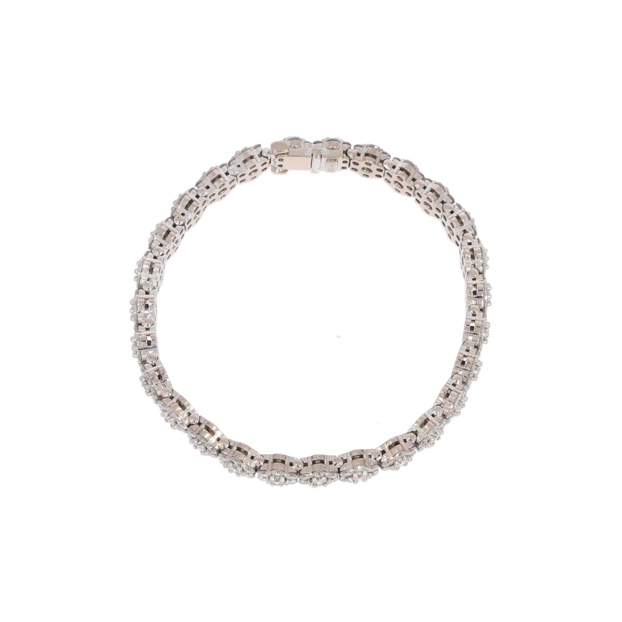Armband in Blütenoptik mit ca. 6ct Diamanten Weißgold 750 / 18K - Bild 3