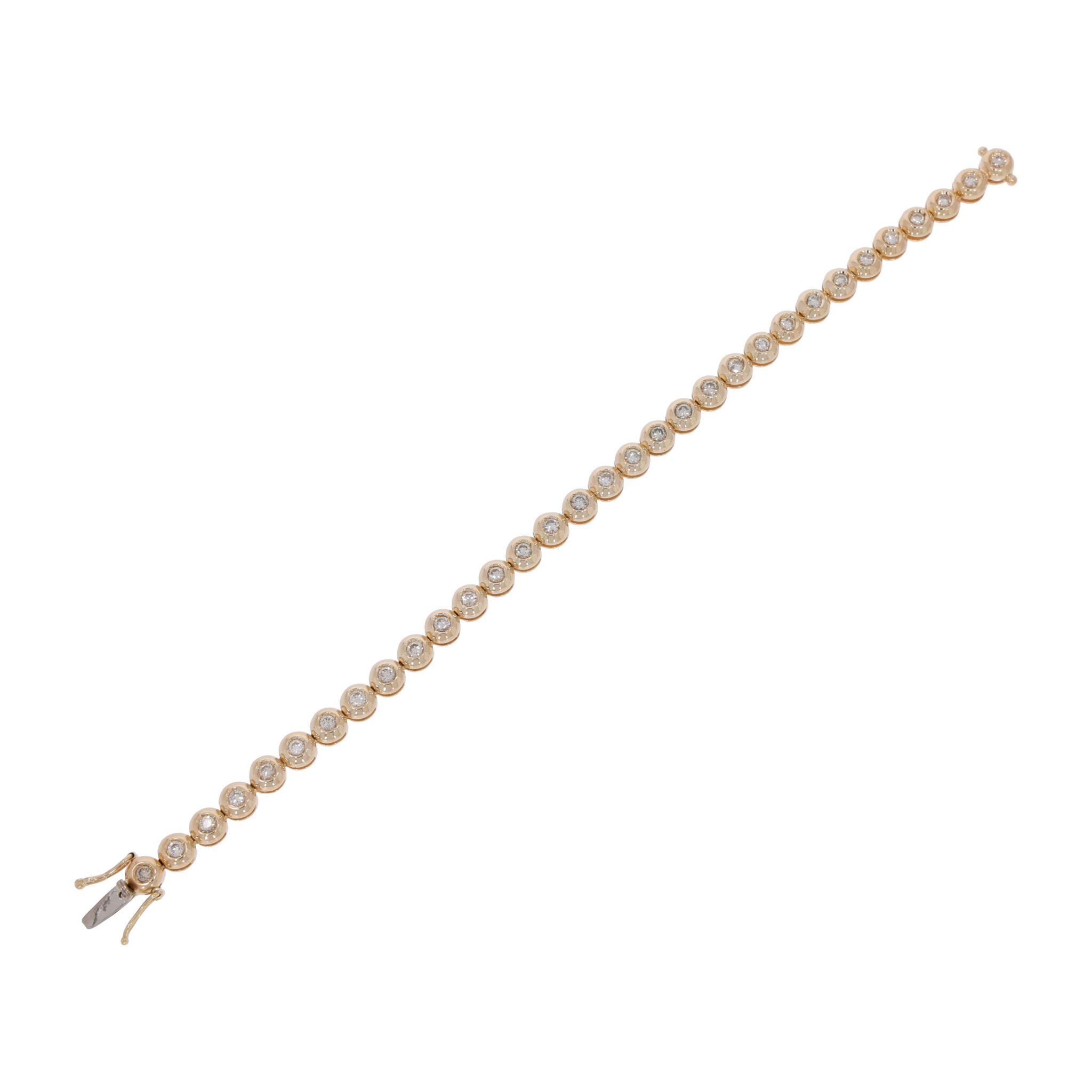 Tennisarmband Gelbgold 750 / 18K mit ca. 2ct Diamanten - Bild 3