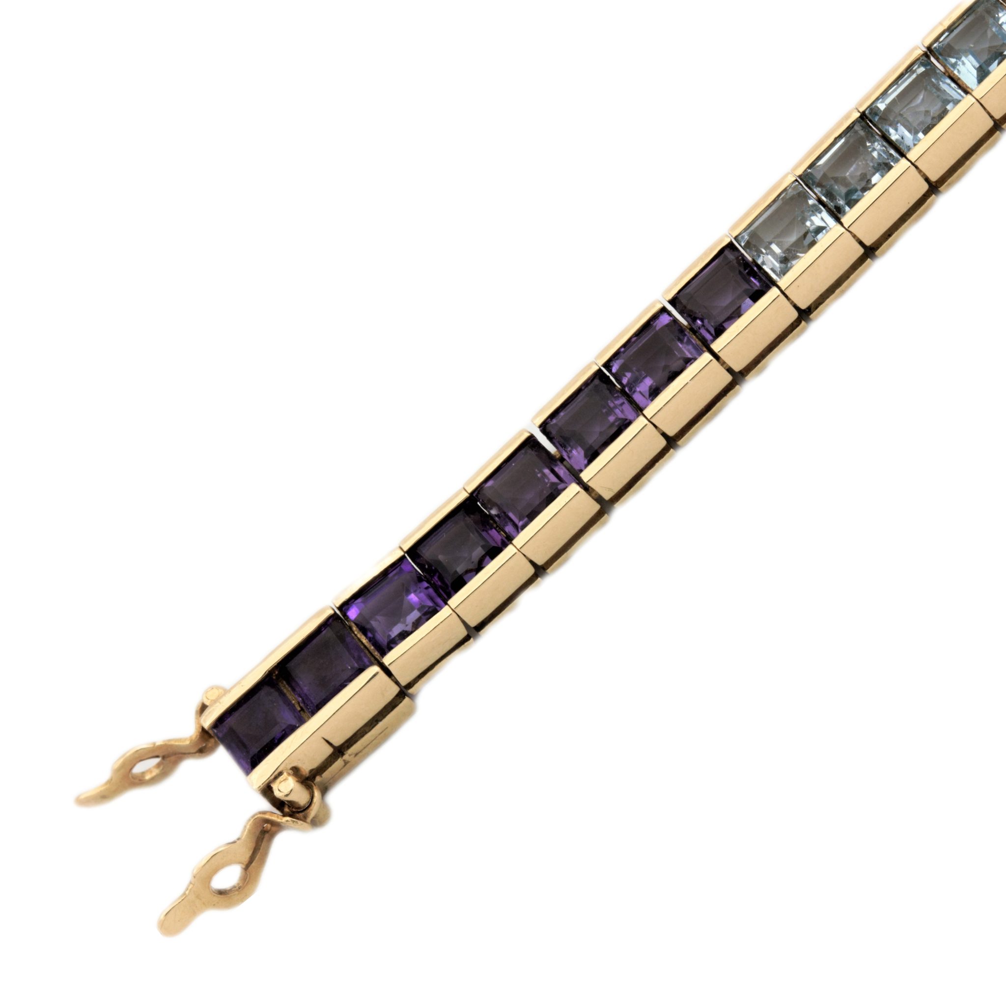 Regenbogen Armband 17,5cm Brasilianische Farbsteine Gelbgold 750/ 18K - Bild 4
