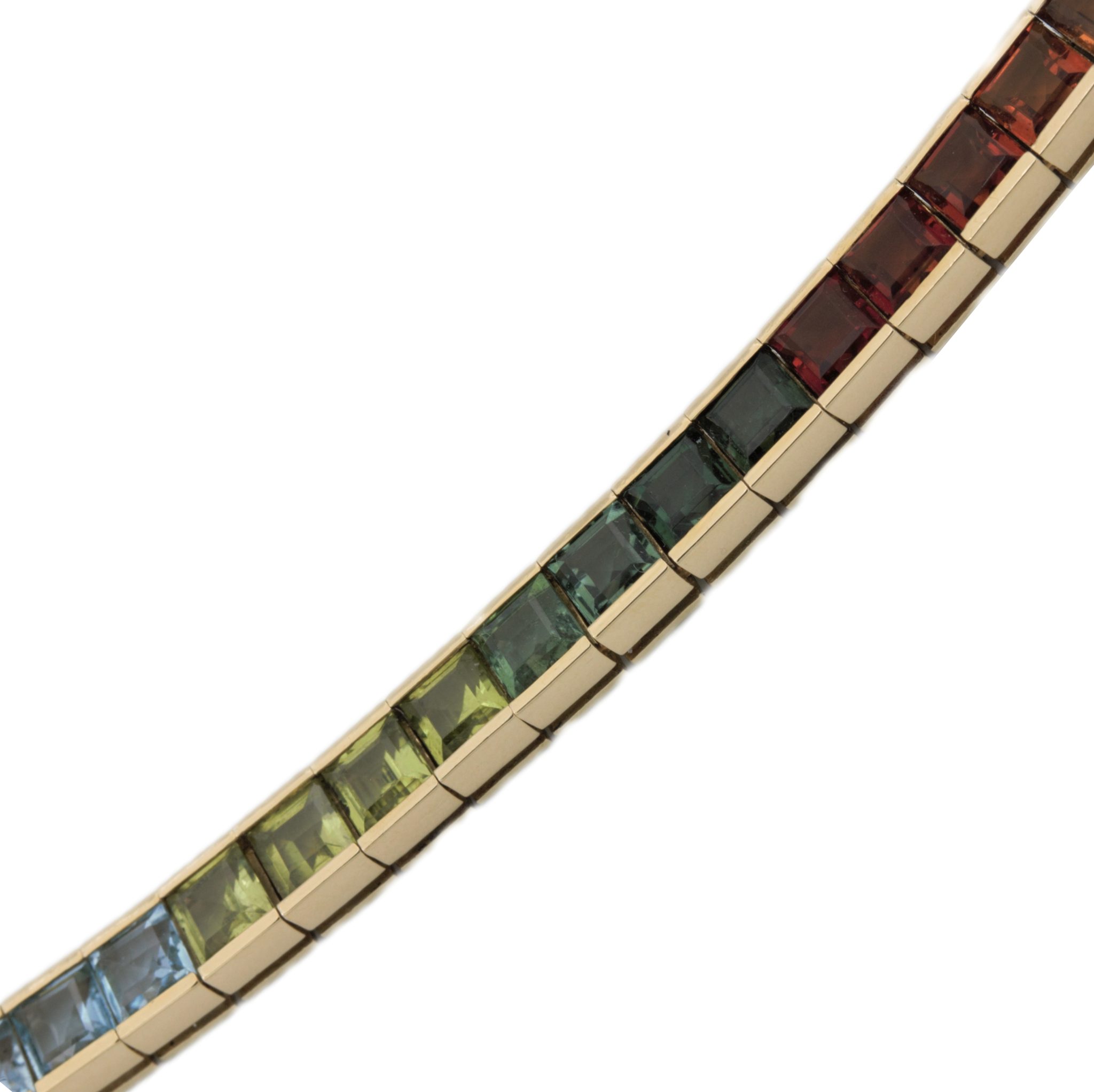Regenbogen Armband 17,5cm Brasilianische Farbsteine Gelbgold 750/ 18K - Bild 5