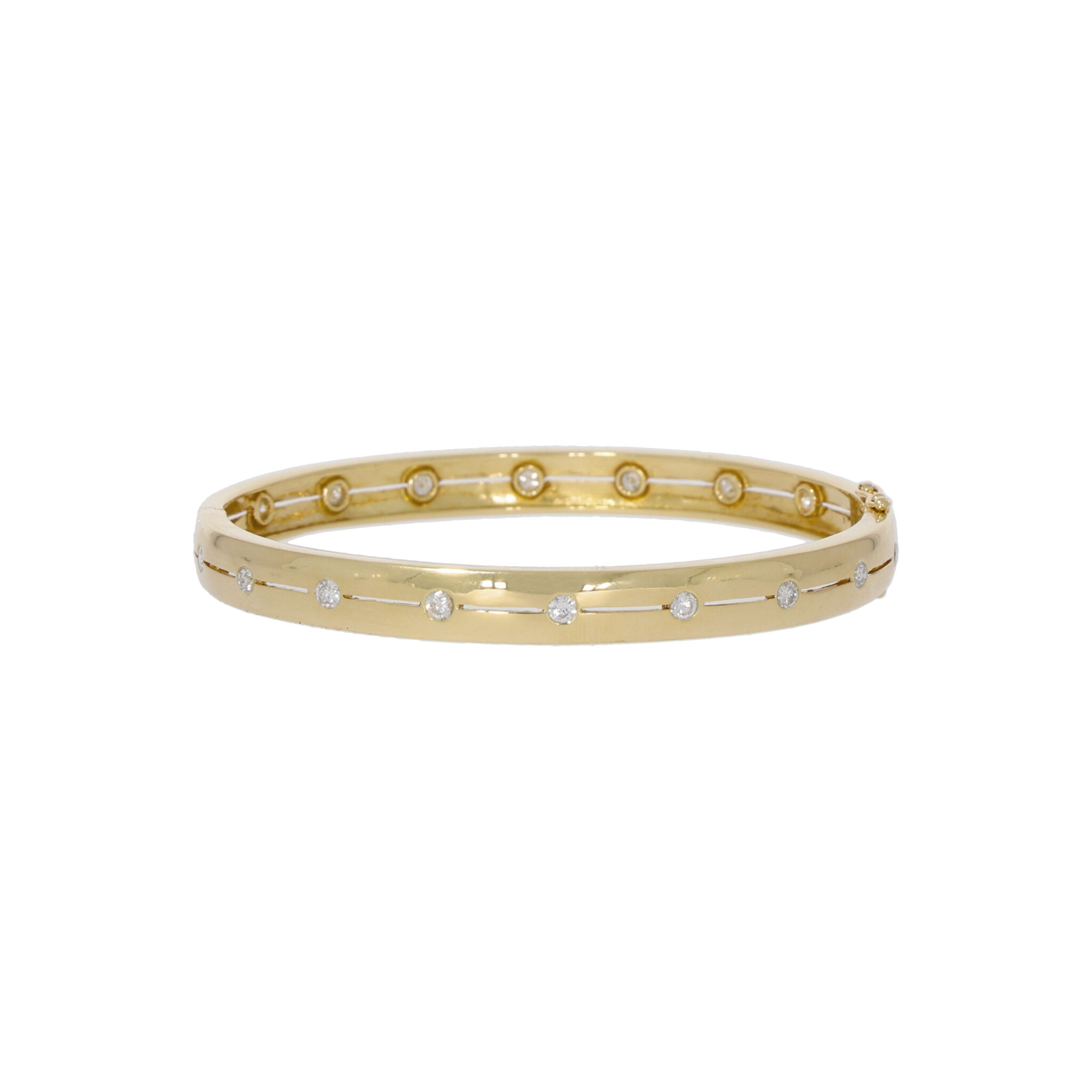 Armreif Gelbgold 750 / 18K mit ca. 0,5ct Diamanten